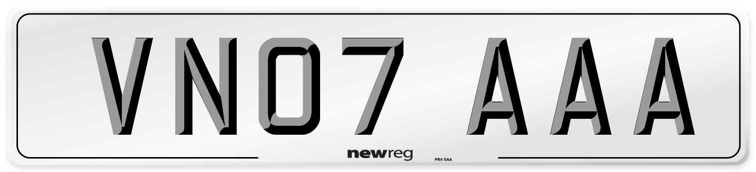 VN07 AAA Number Plate from New Reg